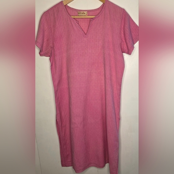 Fabindia Rose Pink Shift Dress - Picture 1 of 6